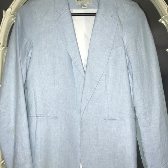 Adrienne Vittadini Blazer in Baby Blue/Pinstriped - Picture 1 of 6